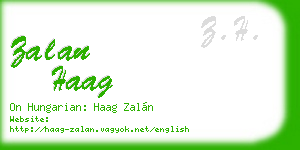 zalan haag business card